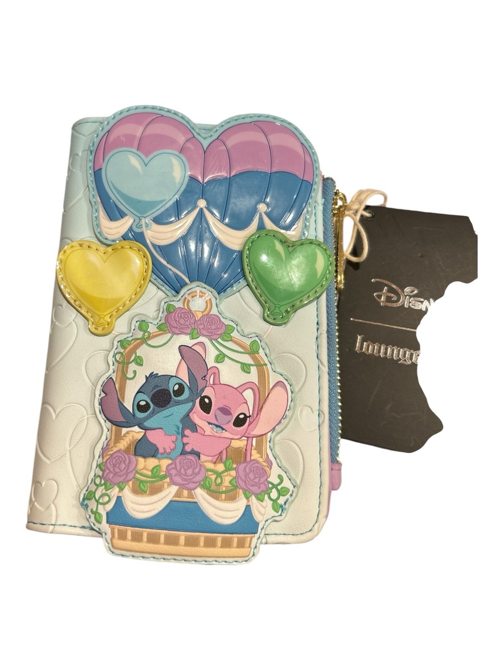 Disney Lilo & Stitch Pastel Heart Balloon Wallet - White/Pastel